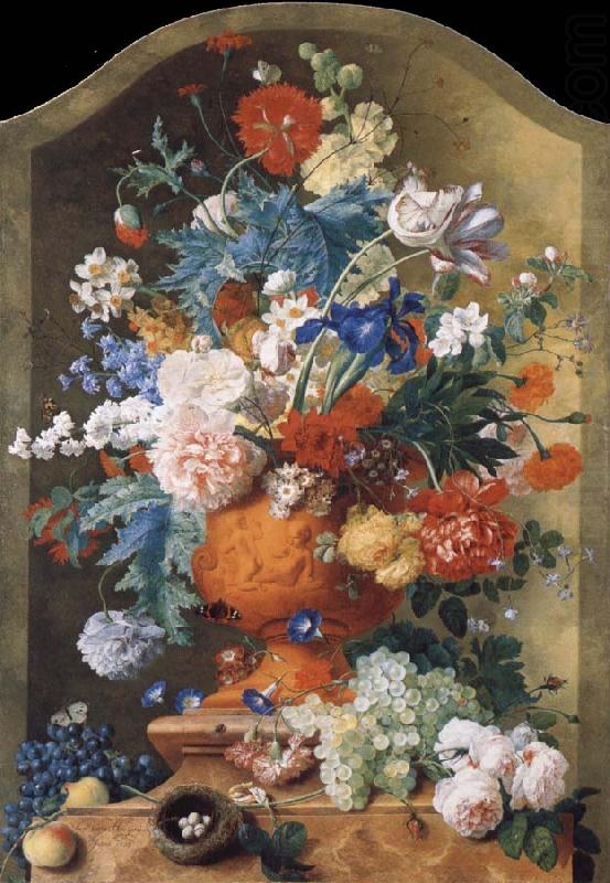 Flowers in a Terracotta Vase, HUYSUM, Jan van